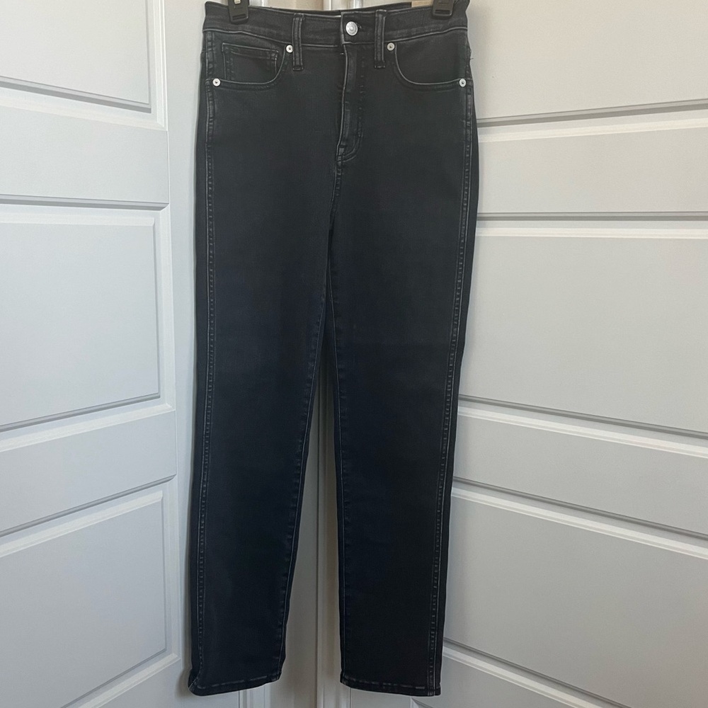 Madewell Stovepipe Cropped Jeans in Faded Black NWT Size 26
